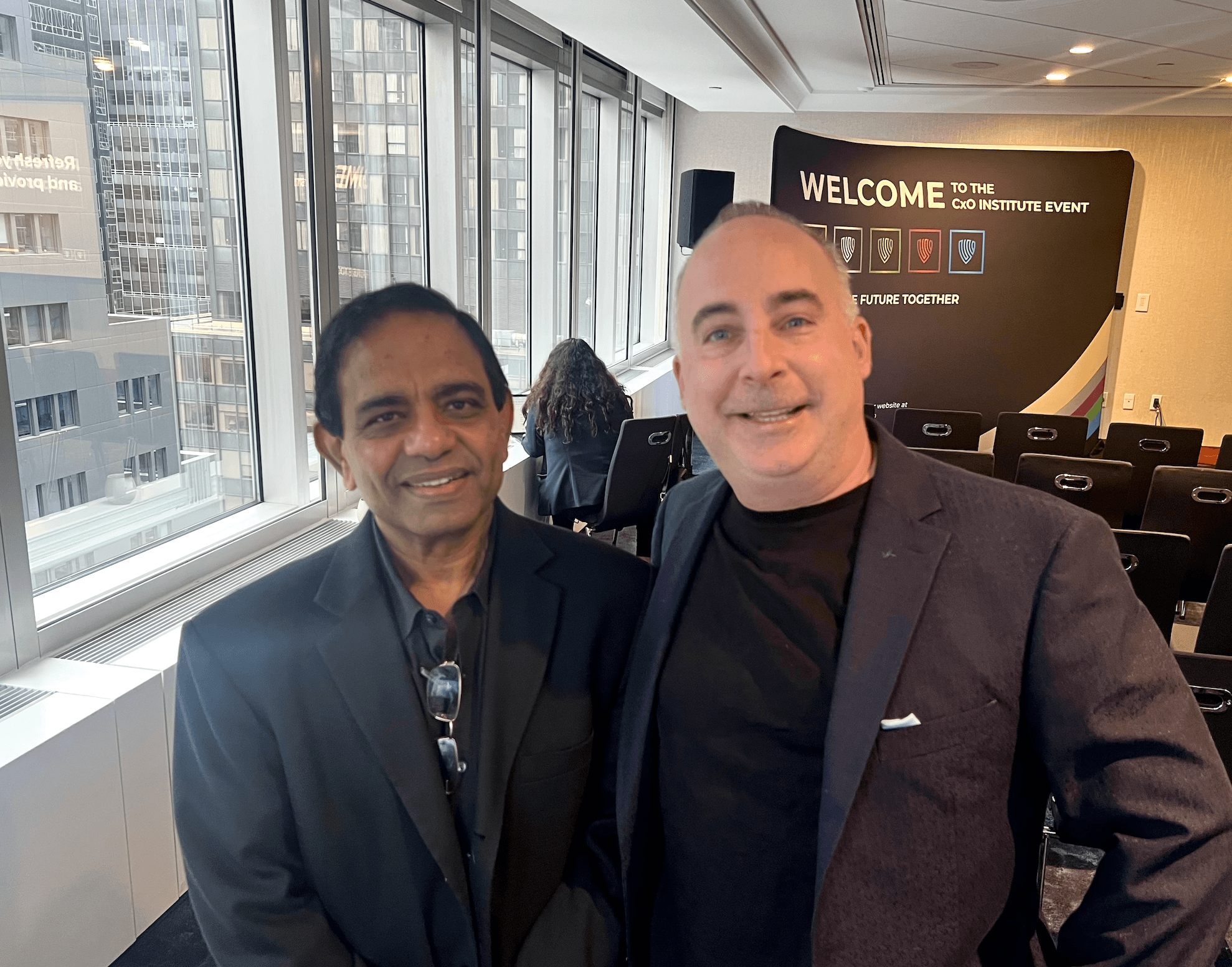 Shawn with Ash Ashutosh, CEO of Pinecone, at the CxO Institute event in New York.